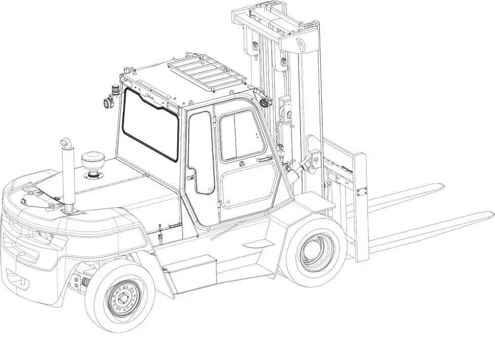 FORKLIFT TRUCK WITH DIESEL DRIVE 80D900