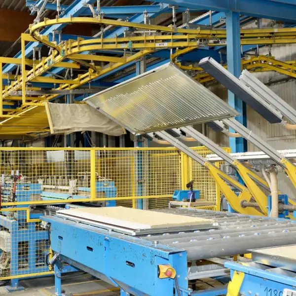 In the middle of the production line, the lid and box sheet metal are ‘marr